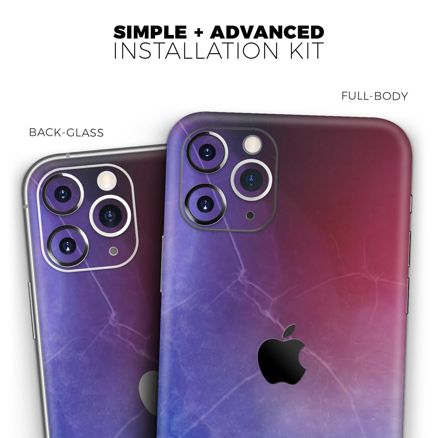 Abstract Fire & Ice V5 Skin-Kit for Apple iPhone 13, showcasing vibrant colors and a sleek design.